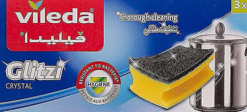 Vileda Glitzi Plus Washing Up Sponge/Thorough, Hygienic and Absorbent by