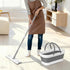 Set 2 Flat Mop and Bucket with Heavy Duty Scrub Brush, Washable Reusable Microfiber Pads, for Tile Hardwood, Wall