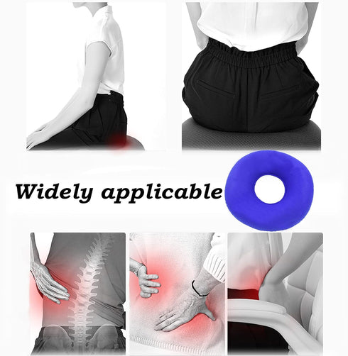 Inflatable Hemorrhoid Pillow with Pump, Butt Pillow for Tailbone Pain Relief, Coccyx Seat Cushion (Blue)