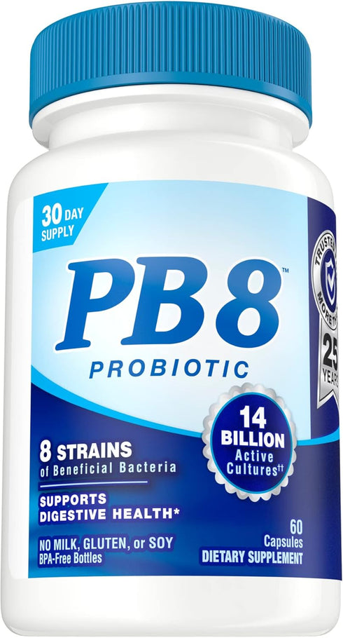 Nutrition Now PB8 Acidophilus Capsules, 60 Count for Digestive Health.
