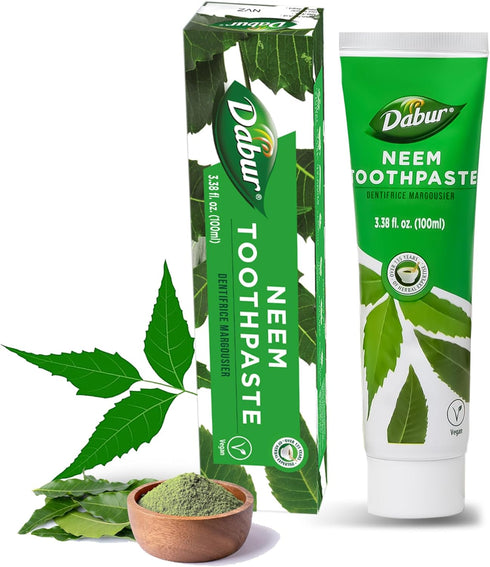 Dabur Herbal Toothpaste - Natural, Fluoride-Free Oral Care Formula for Fresh Breath, Neem Infused Brilliance