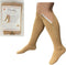 Closed Toe 15-20 mmHg Zipper Moderate Compression Leg Circulation Socks, 3XL (Beige)