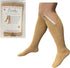 Closed Toe 15-20 mmHg Zipper Moderate Compression Leg Circulation Socks, 3XL (Beige)