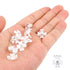 YISSION 20Pcs Mini White Flower Hair Clips with Rhinestone, Cute Decorative Hair Barrettes