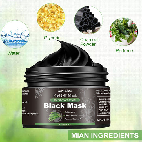 Peel Off Face Mask - Charcoal Peel Off Black Mask for Deep Cleansing and Blackhead Purifying