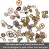 Steam Punk Encapsulated Nail Art Gear Cogs Charms, 100 Pieces, Steampunk 3D Metal Decal Art in Rose Gold and Silver