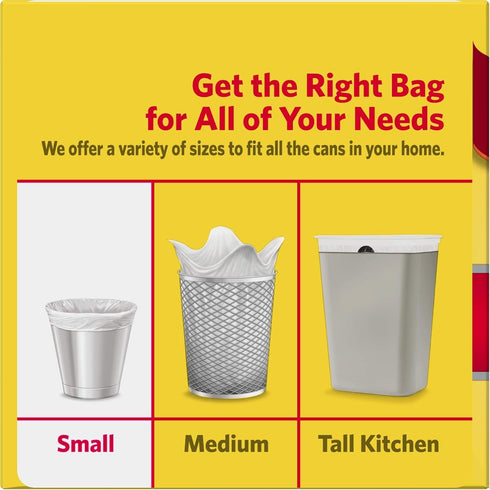 4 Gallon Trash Bags - 300 Small Mini Garbage Bags | 17" x 18" Clear Waste Basket Liners for Bathroom Trash Can