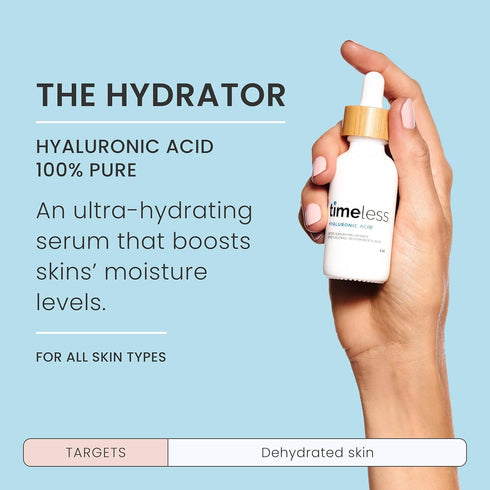 Timeless Skin Care 100% Pure Hyaluronic Acid Serum, Fragrance-Free Hydrating Face Serum, 8 oz