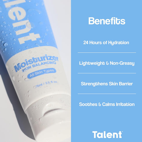 TALENT Men’s Skin Balancing Moisturizer, Fragrance-Free, Non-Greasy, Lightweight, 2.5 fl oz, 2% Niacinamide, Sensitive
