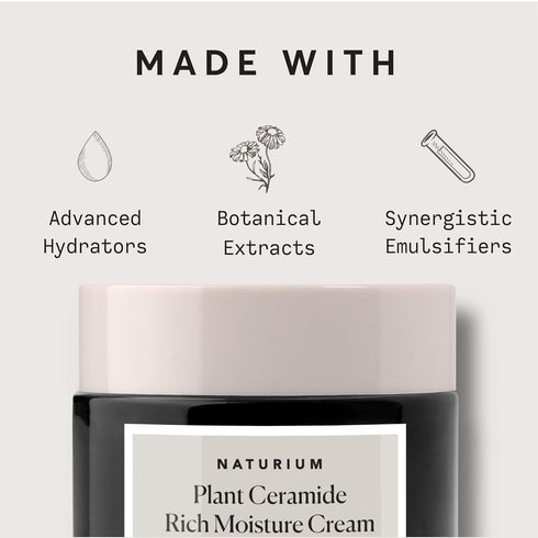 Naturium Plant Ceramide Rich Moisture Cream - Hydrating & Anti-Aging Skincare - 3.5 oz