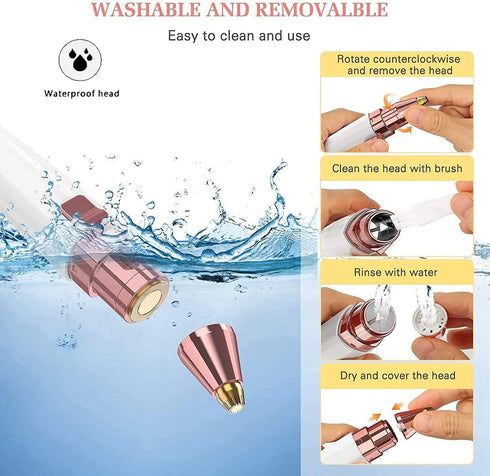 Rechargeable Facial Hair Remover for Women, 2-in-1 Eyebrow Razor & Portable Electric Shaver for Painless Hair Removal