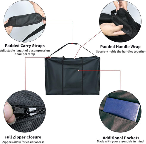 2 (39" Lx16 Wx32 Rollator Travel Bag with Medical Equipment Luggage Tag - Waterproof Wheelchair Bag for Folding Walker