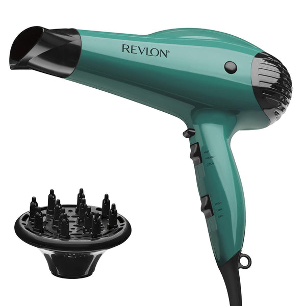 Revlon Volume Booster Hair Dryer, 1875W for Voluminous Lift and Body, Green