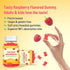 Calcium Magnesium Zinc Gummies with Vitamin D3 & B12, Sugar-Free, Vegan Raspberry Flavor - Supports Bone, Muscle, Mood