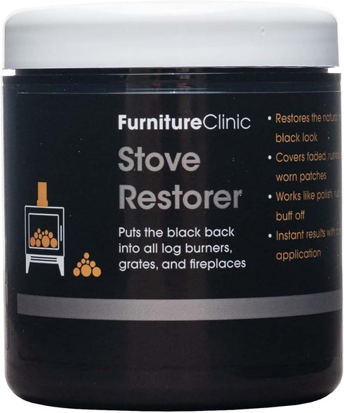 Furniture Clinic Stove Restorer | Restores Natural Matte Black Color on Log Burners, Grates, & Fireplaces (250ml)