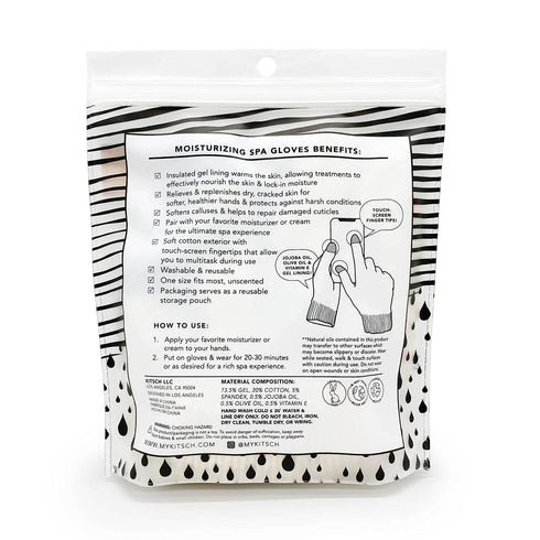 Kitsch Moisturizing Gloves Overnight for Dry Hands Treatment, Soft Hydrating Gel Spa Gloves for Women & Men