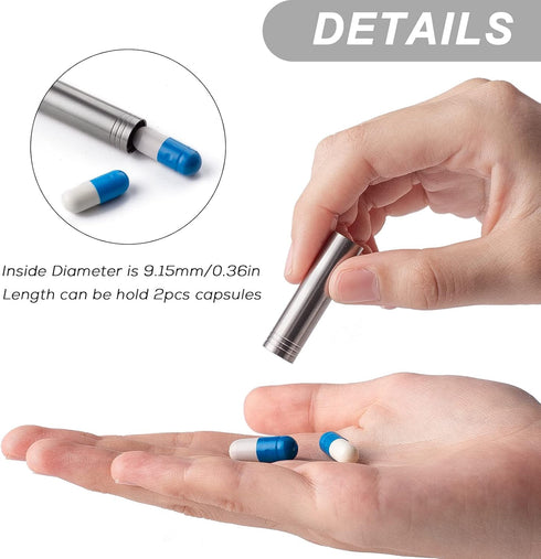 TISUR Small Keychain Pill Holder: Titanium Metal Travel Pill Case, Portable Organizer Container for Purse, Waterproof