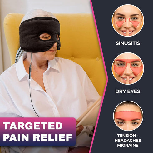 Moist Heat Sinus Pressure Relief Mask with 3 Heat Settings, Extra Large Heating Pad for Relief