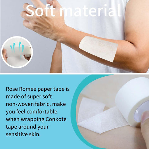 Rose Romee 6 1/2 inch, 1 inch Rolls micropore Tape Paper Tape Medical Sensitive Skin, Medical Tape for Wound Care