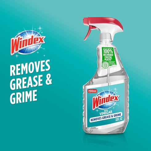 Packaging 32 Oz Windex Vinegar Glass and Surface Cleaner Spray Bottle, Designed to Prevent Leakage and Breaking