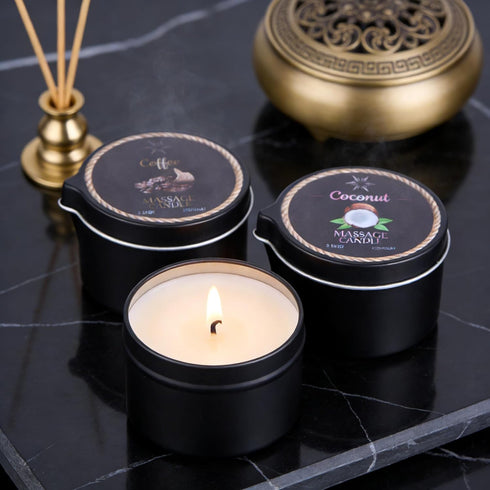 IUJOCQL 3 Pack Set (2.35 oz 3 Low Temperature Massage Oil Candle Each) Soy Wax Candles That Melt into Skin-Nourishing