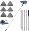 JEHONN Wall Cleaner Mop with Long Handle, 3-in-1 Ceiling Cleaning Tool with 6 Replacement Microfiber Pads