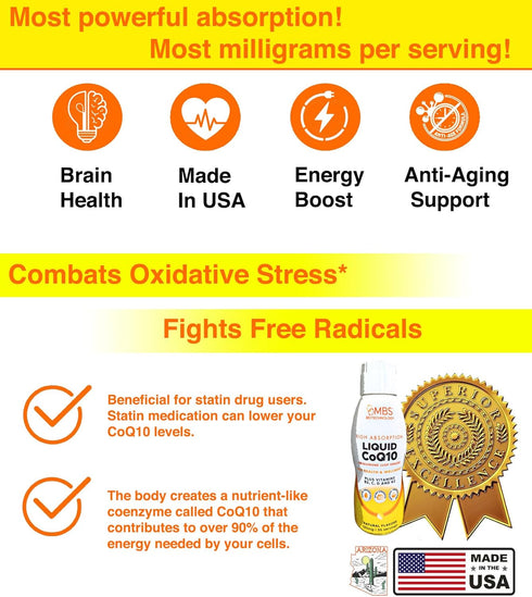 Liquid CoQ10 120mg, 35 Servings in 17 oz Bottle - Bioavailable Ubiquinone for Heart, Bone, Skin Health, Natural
