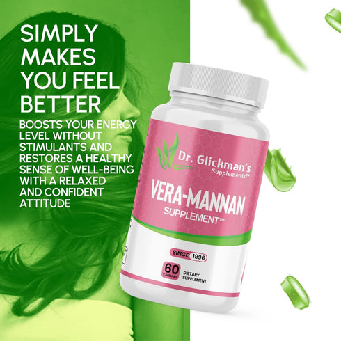 Vera-mannan Aloe Vera Supplement, 1 Bottle, 60 Capsules