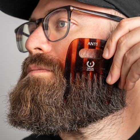 ZEUS Afro Hair Pick for Men & Women, Wide-Tooth Detangling Comb for Curly Hair, Beards, Natural Styles
