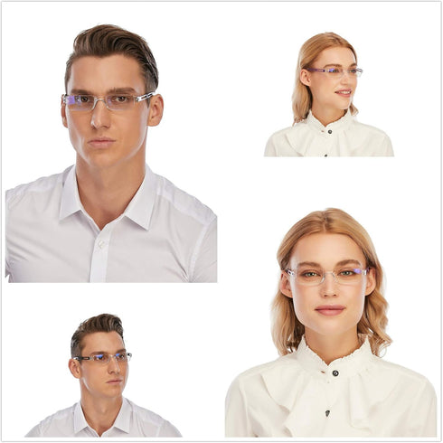 DOOViC 5 Pack One-Piece Design Reading Glasses - Lightweight Comfortable Blue Light Blocking Readers