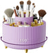 360 Rotate Makeup Brush Holder Organizer, Makeup Organizers for Vanity, Desktop, Bathroom (Purple)