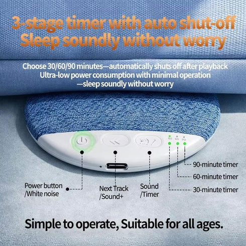 PLGEBR Bluetooth Pillow Speaker for Sleeping, Under Pillow Speaker Bluetooth with White Noise, Wireless Sleep Aid