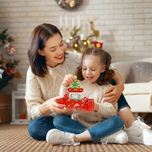 Sereliy 4PCS Set, Candy Christmas Money Holder Box for Cash Gift Pull, Surprise Gifts Box for Money Christmas DIY Funny