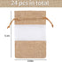 CCINEE 24PCS Burlap Drawstring Gift Bag, 4x6 Inch Mesh See Through Pouch for Jewelry, Wedding, Baby Shower Favors