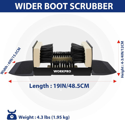 WORKPRO Boot Brush Scraper Outdoor, Shoe Cleaner Brush, Boot Scrubber, Heavy Duty Boot Cleaning Brush, Extra Wide