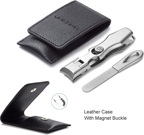 Nail Clippers for Men - Thick Nails, Large Wide Jaw Opening Long Handle Heavy Duty Ultra Sharp Toe Nail Clippers with