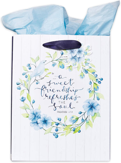 Christian Art Gifts Gift Bag/Tissue Paper Set A Sweet Friend Proverbs 27:9