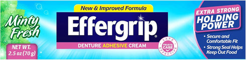 Denture Adhesive Cream, Extra Strong Holding Power, 2.5 oz