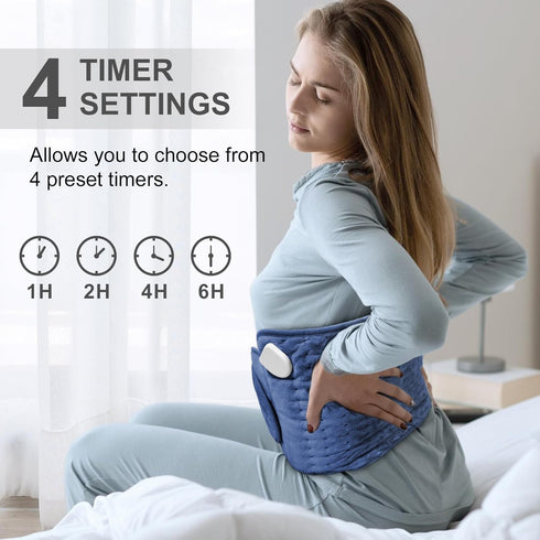 misognare 6 Heat Pad for Back Pain Relief Electric Heating Pads with Temperatures Soft Detachable Heat Pad for Man