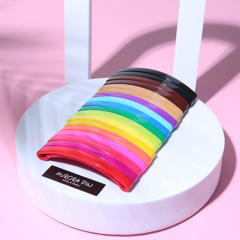Large Plastic Dome Hair Barrettes Clips - 18 Pcs Decorative Clamps for Half Updo & Ponytail - For Girls, Women with