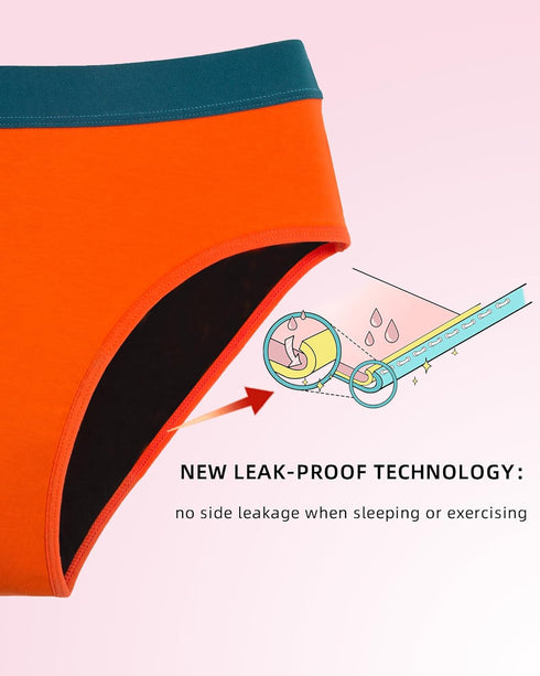 Mordlanka Teen Period Underwear Menstrual Panties for Girls Heavy Flow Leakproof Protective Briefs First Period Kit