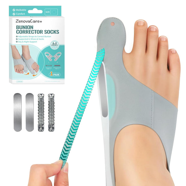ZenovaCare+ Bunion Corrector Sleeve for Men/Women, 1 Pair Day & Night Toe Alignment,Orthopedic
