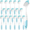 Lemecima 16 Pcs Light Blue Kitchen Scrub Dish Brush Set with Handle, 11.8