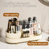 Rotating Makeup Organizer for Vanity with Brush Holder, Large Spinning Makeup Skincare Organizer (15x6.3'')