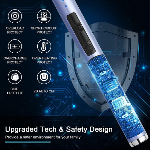 ARECTECH Rechargeable Electric Candle Lighter - Arc Plasma Windproof Lighter with Type-C Cable (Blue)