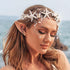 Unicra Starfish Headband, Pearl Bride Wedding Hair Vine, Beach Hair Accessories for Women and Girls (White Brown)