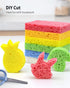 Heavy Duty Cellulose Kitchen Sponges, Tough Mess Cleaning without Scratching, Pop Up Eco Sponges DIY Orange (6 Pack)