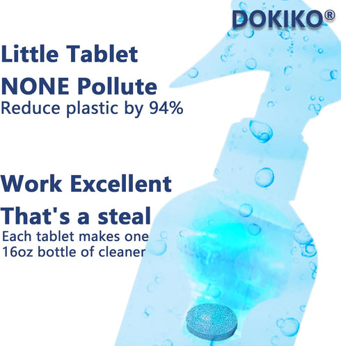 100 PCS Glass Cleaner Refill Tablets, Concentrated Dissolvable Tablets for 100 * 16 fl oz Cleaner Spray