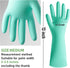 Rubber Cleaning Dishwashing Kitchen Gloves, 3 Pairs Colorful Reusable Rubber Gloves for Dishwashing