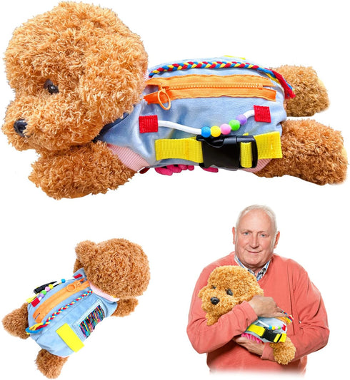 SZDMDISLET Fidget Sensory Dog Blanket for Elderly | Premium Dementia Activities for Seniors